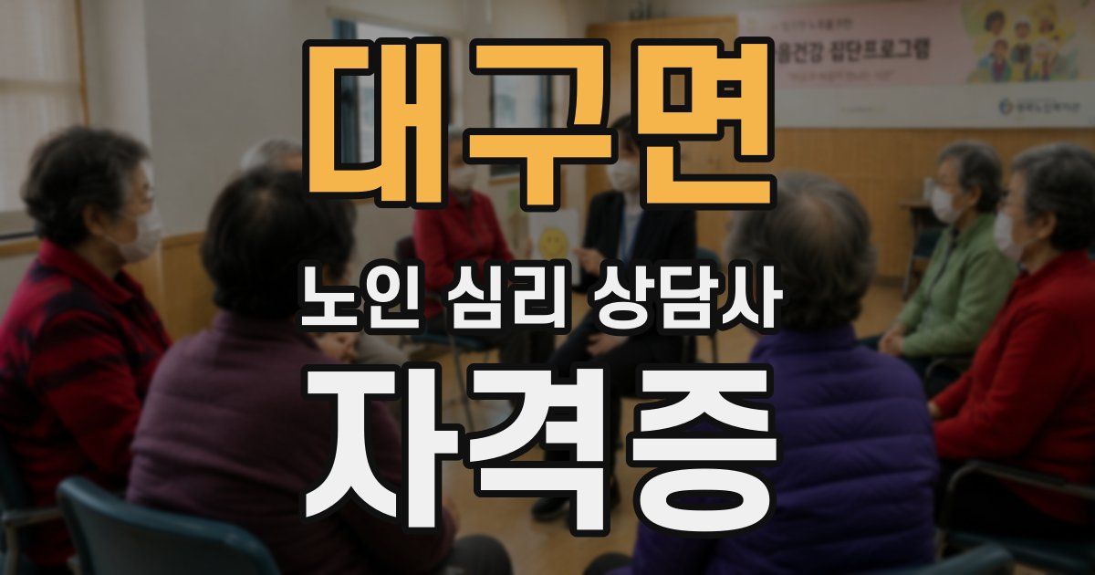 대구면 노인 심리 상담사 자격증