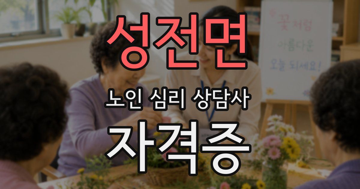 성전면 노인 심리 상담사 자격증