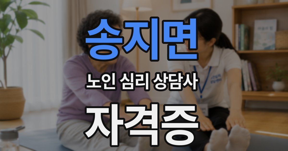 송지면 노인 심리 상담사 자격증