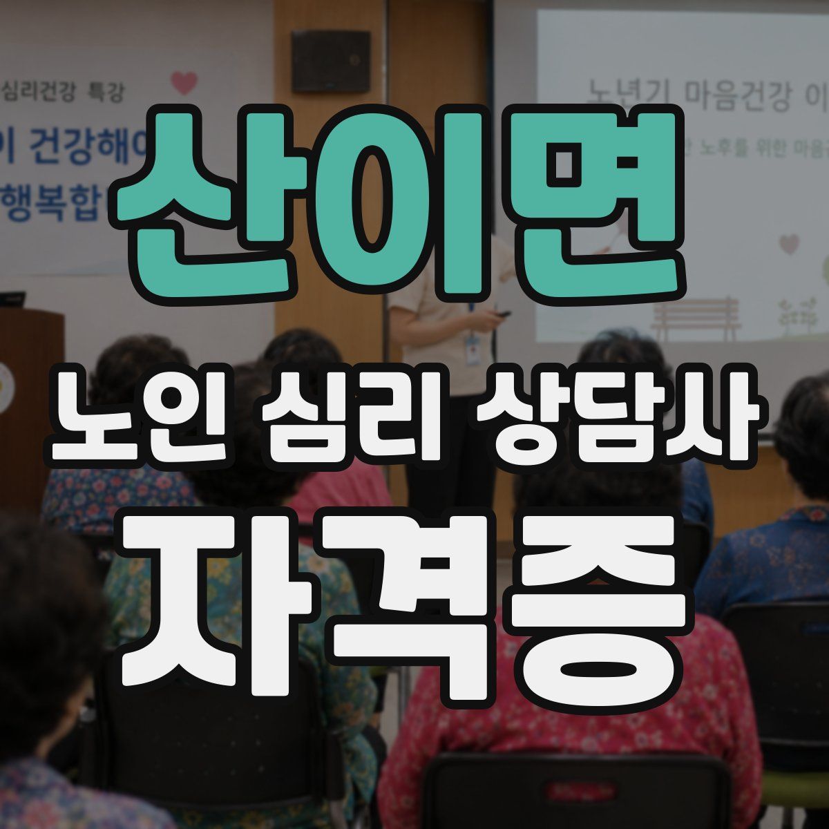산이면 노인 심리 상담사 자격증