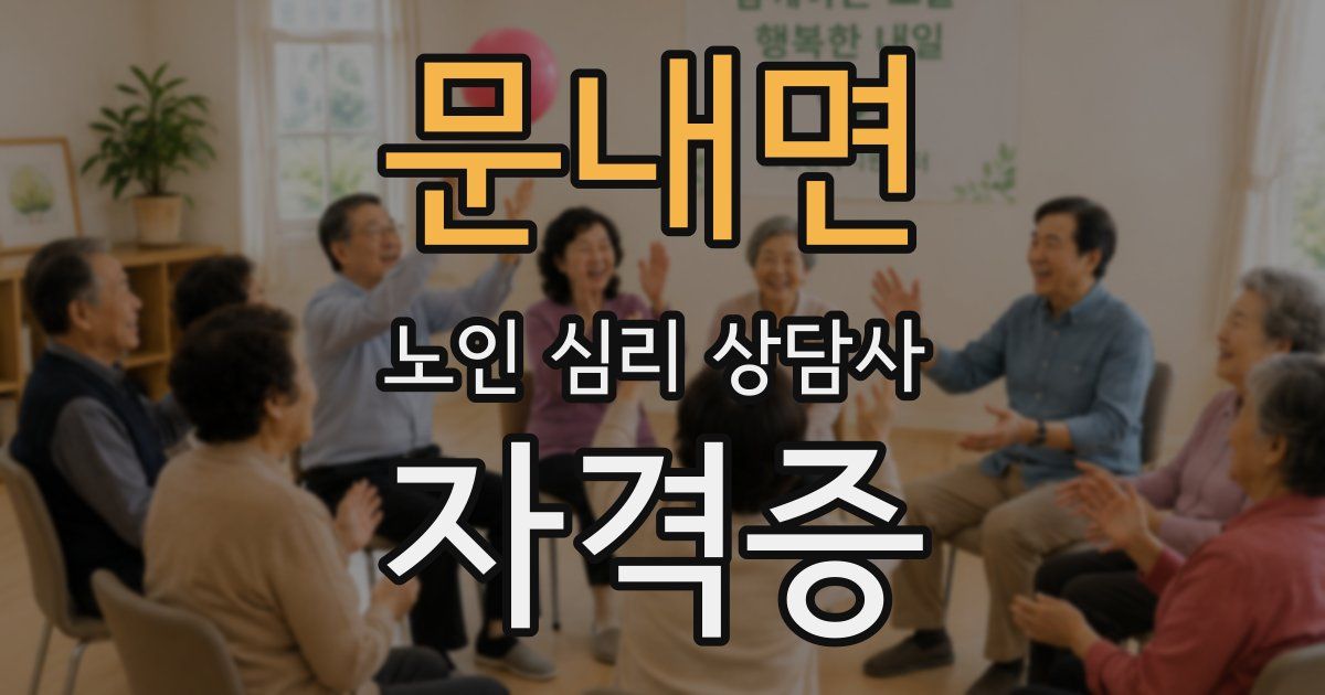 문내면 노인 심리 상담사 자격증