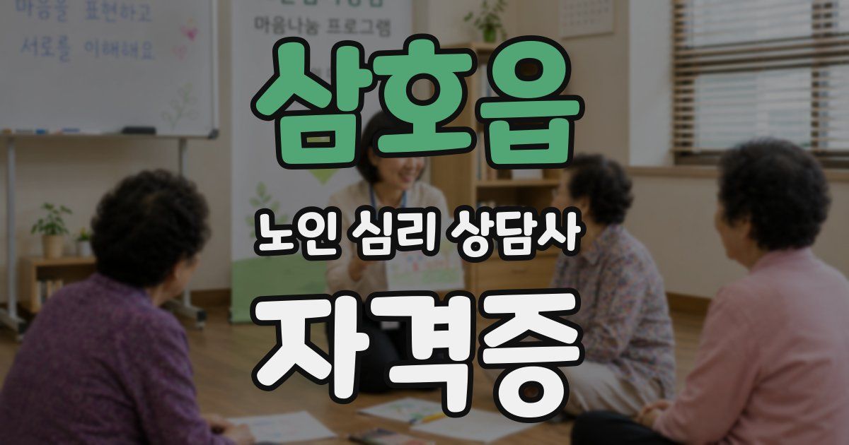 삼호읍 노인 심리 상담사 자격증