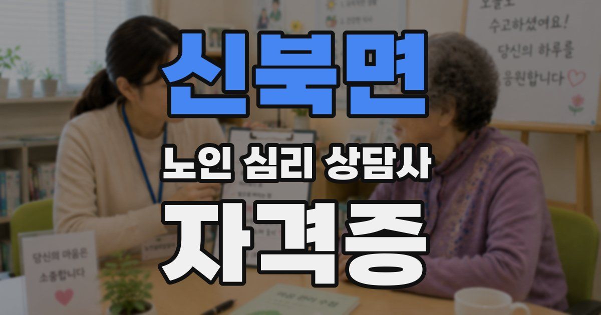 신북면 노인 심리 상담사 자격증