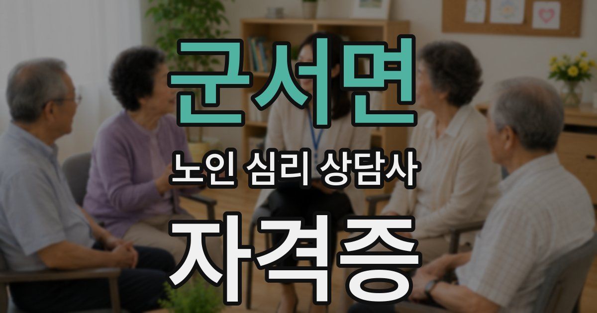 군서면 노인 심리 상담사 자격증