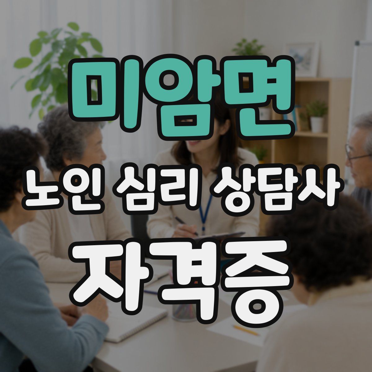 미암면 노인 심리 상담사 자격증