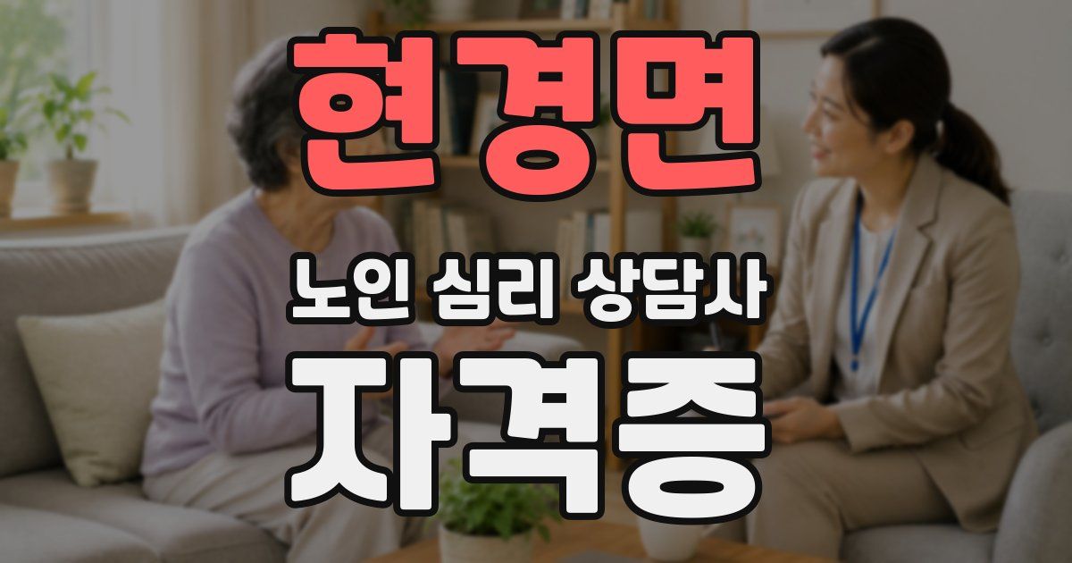 현경면 노인 심리 상담사 자격증