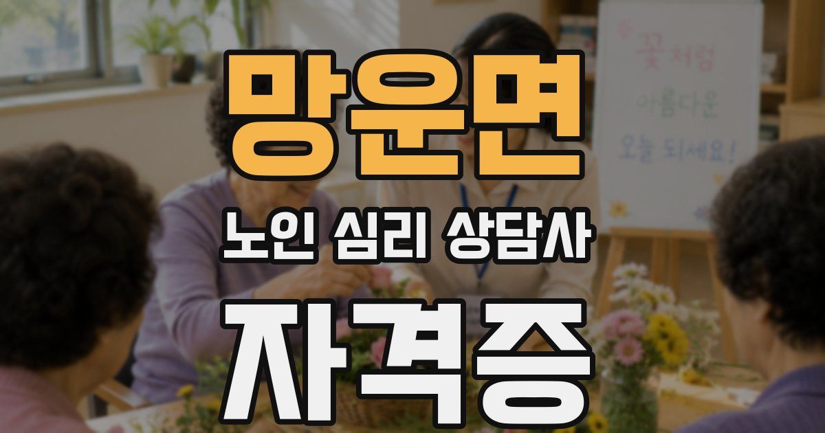 망운면 노인 심리 상담사 자격증