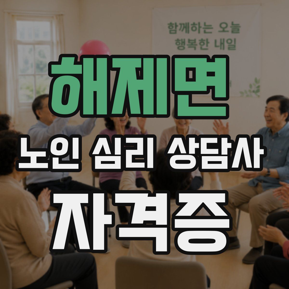 해제면 노인 심리 상담사 자격증