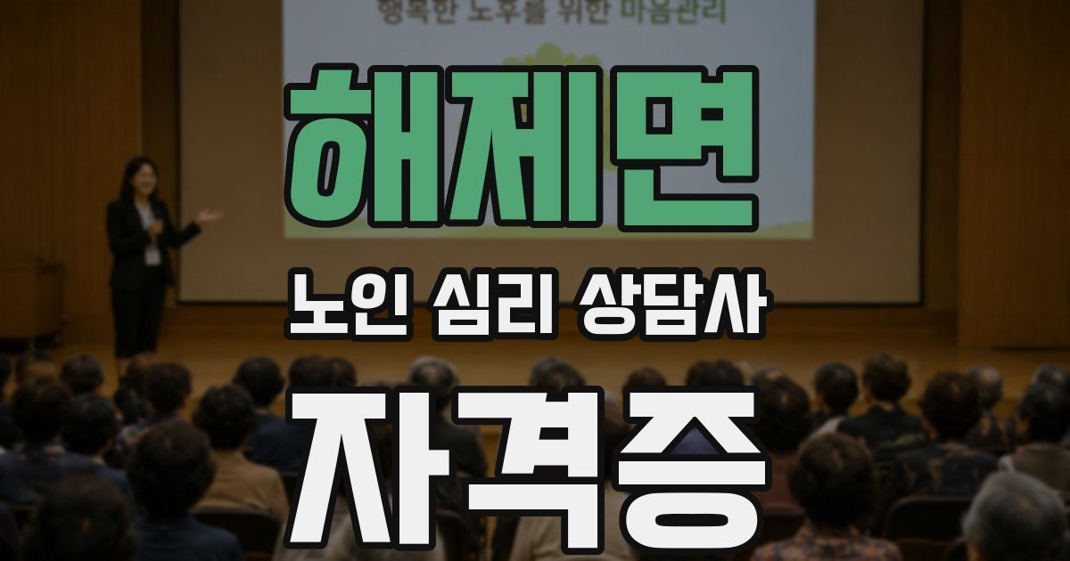 해제면 노인 심리 상담사 자격증