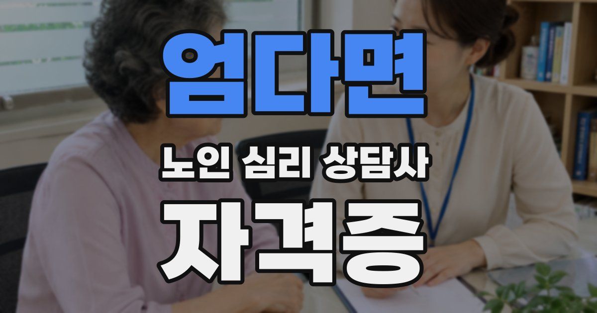 엄다면 노인 심리 상담사 자격증