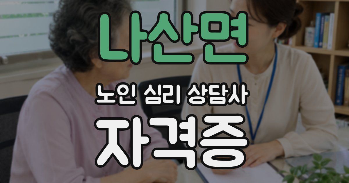 나산면 노인 심리 상담사 자격증