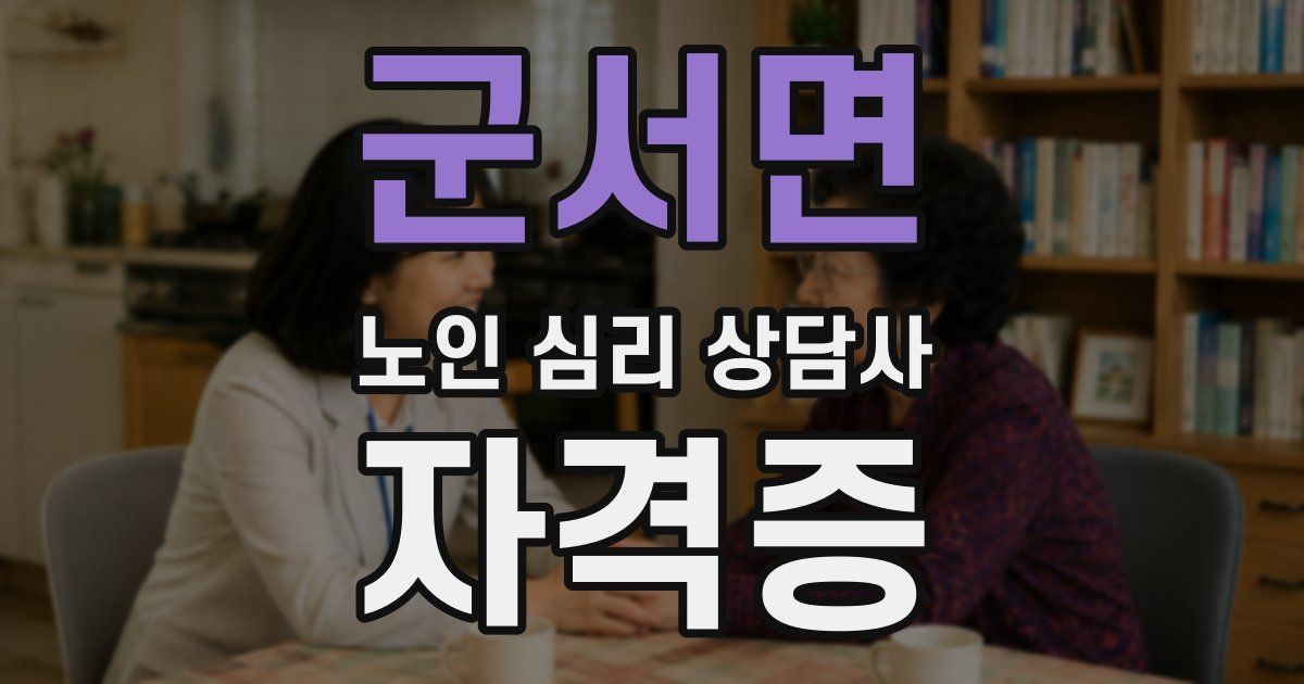 군서면 노인 심리 상담사 자격증