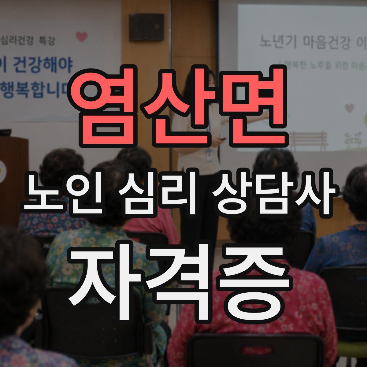 염산면 노인 심리 상담사 자격증