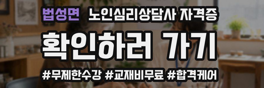 법성면 노인 심리 상담사 자격증