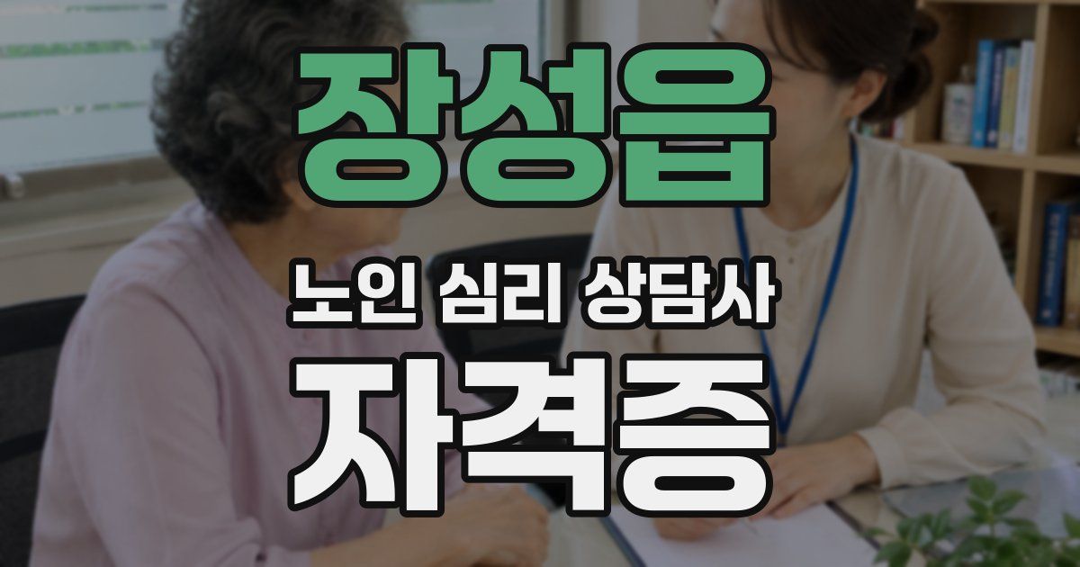 장성읍 노인 심리 상담사 자격증