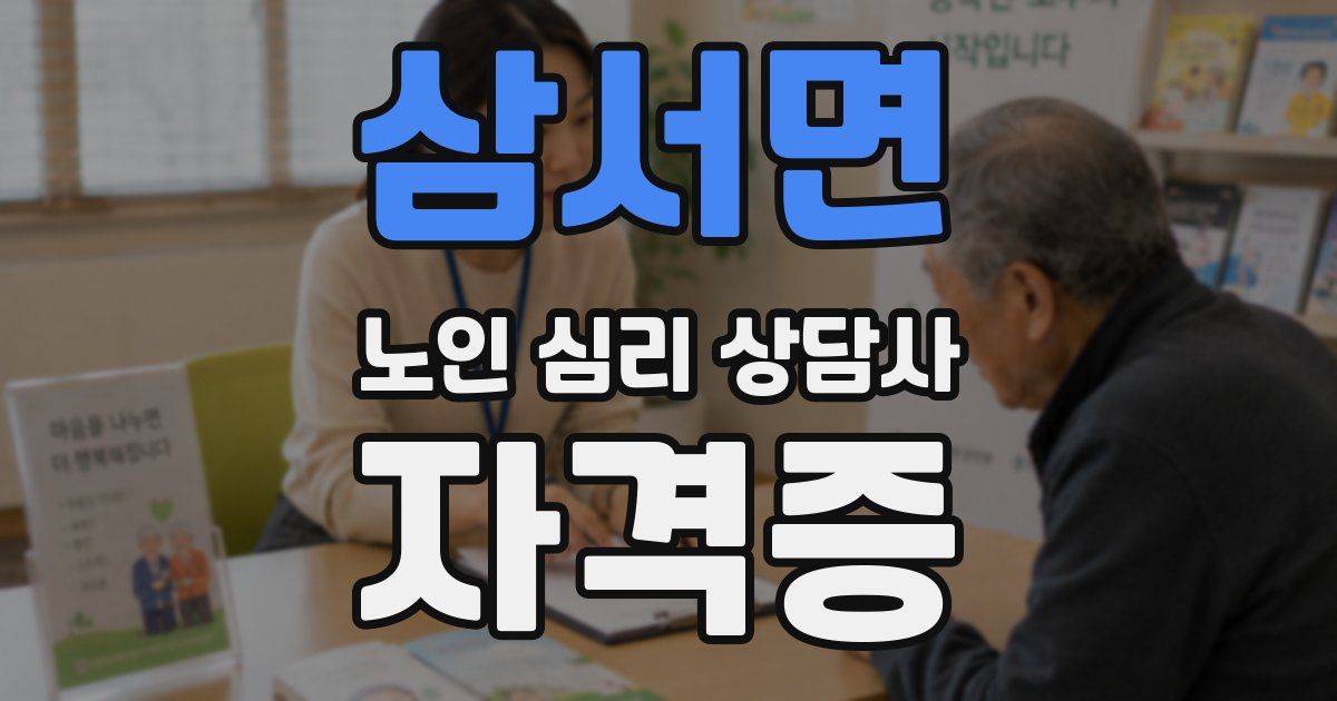 삼서면 노인 심리 상담사 자격증