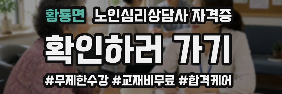 황룡면 노인 심리 상담사 자격증