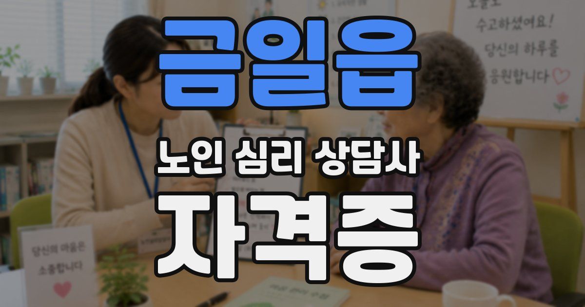 금일읍 노인 심리 상담사 자격증