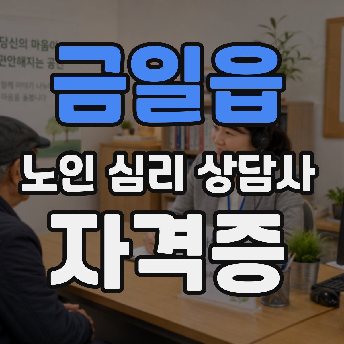 금일읍 노인 심리 상담사 자격증