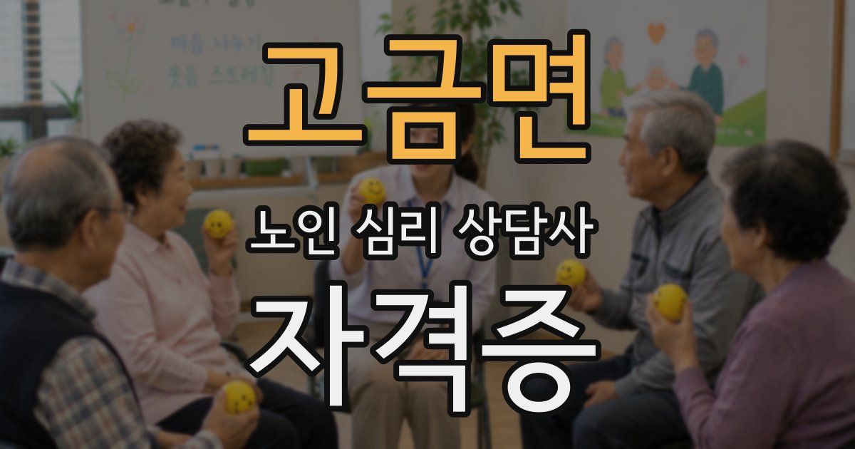 고금면 노인 심리 상담사 자격증