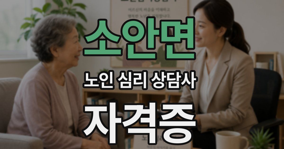소안면 노인 심리 상담사 자격증