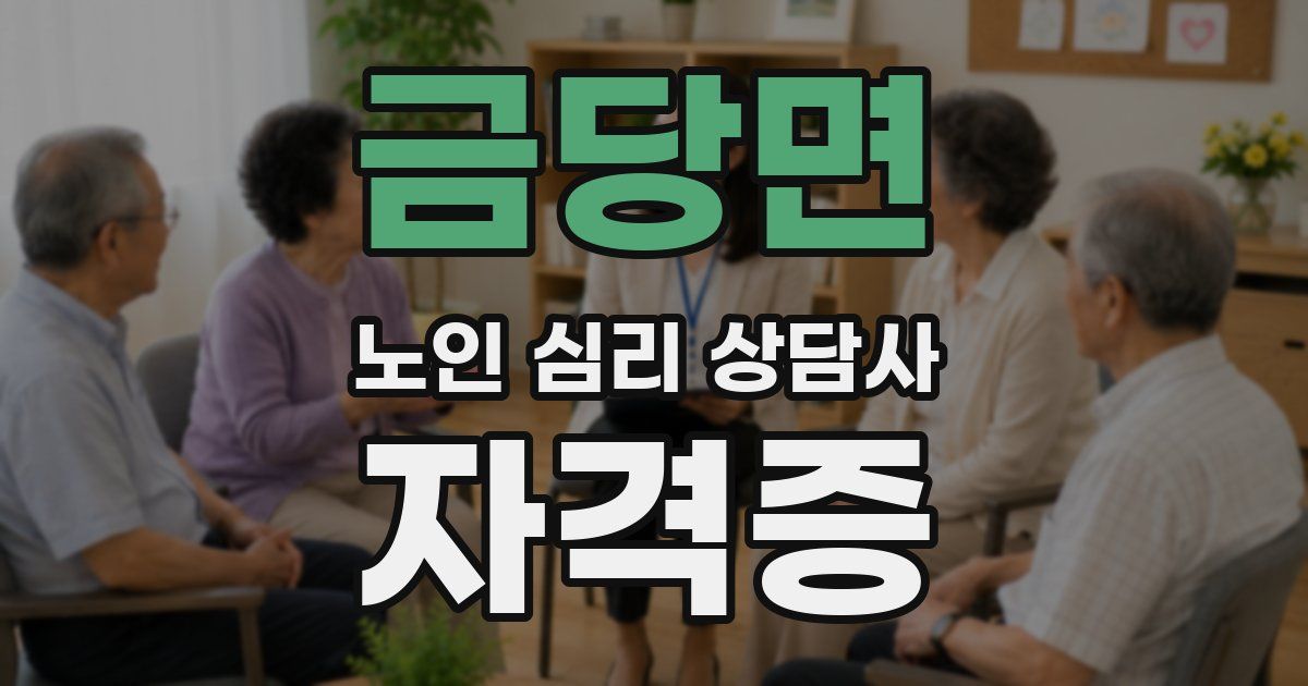 금당면 노인 심리 상담사 자격증