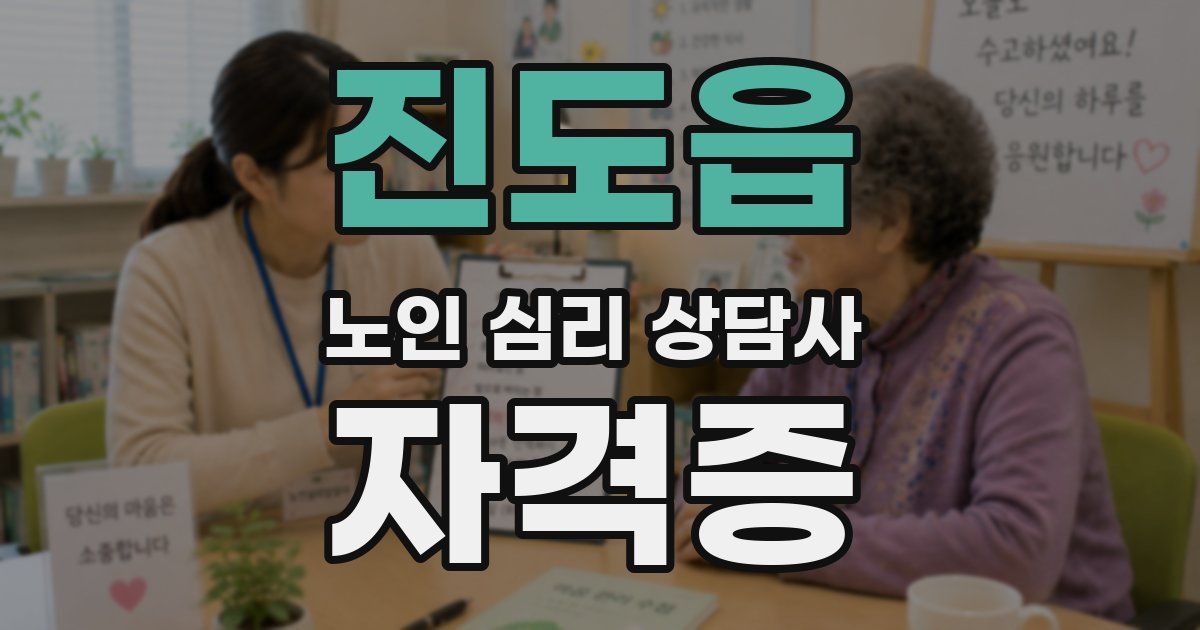 진도읍 노인 심리 상담사 자격증