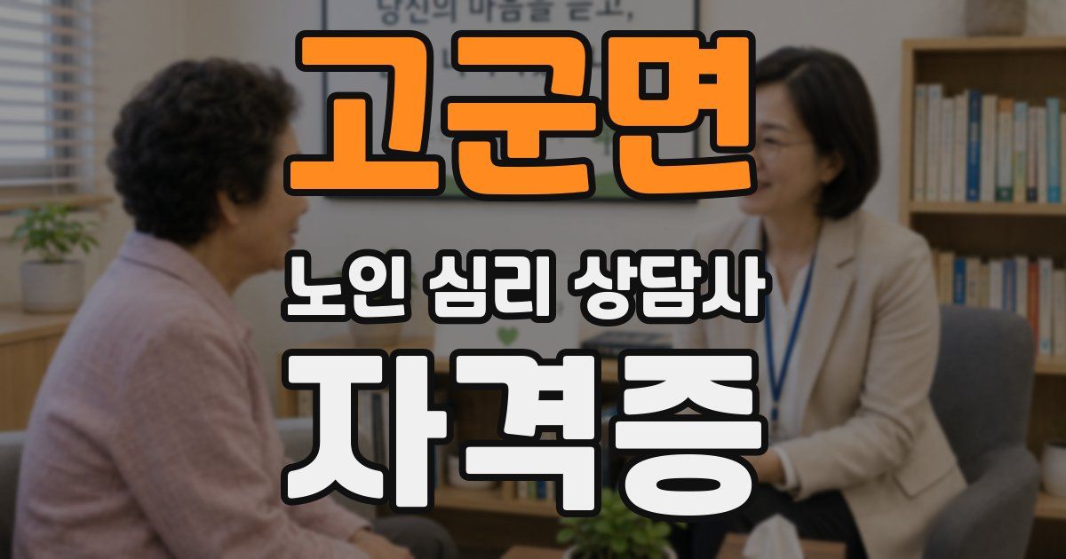 고군면 노인 심리 상담사 자격증
