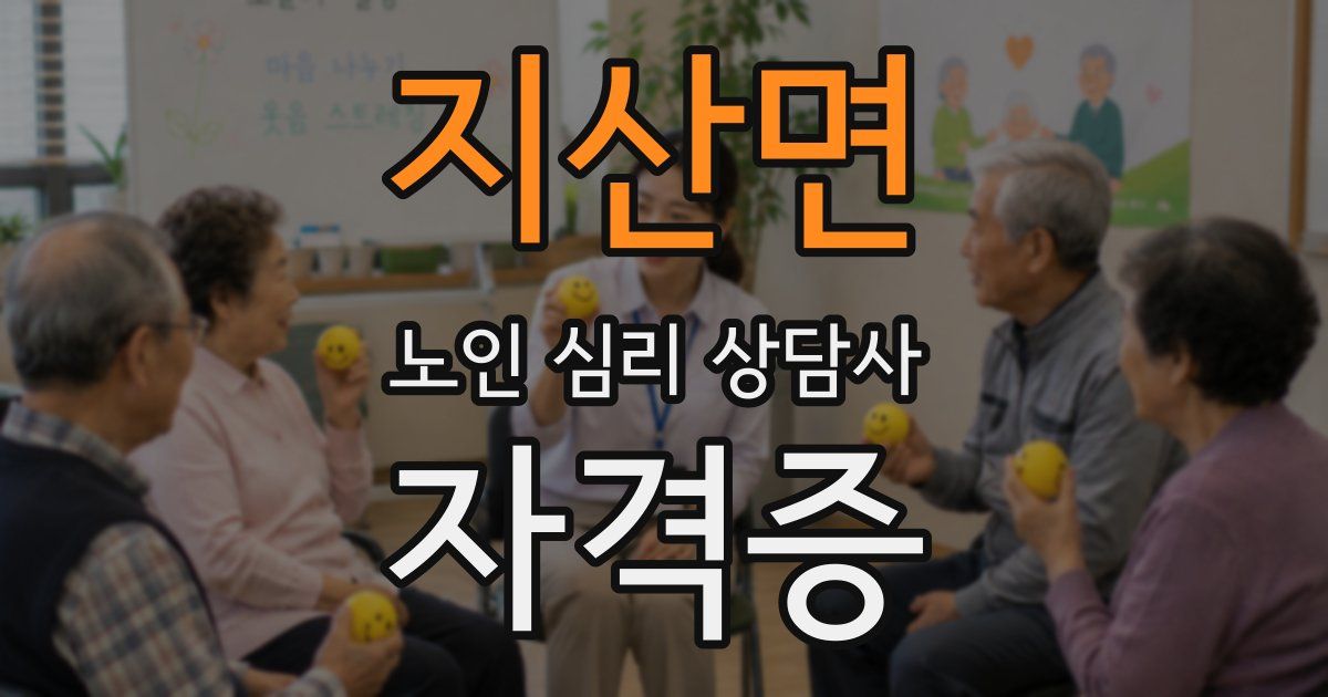 지산면 노인 심리 상담사 자격증