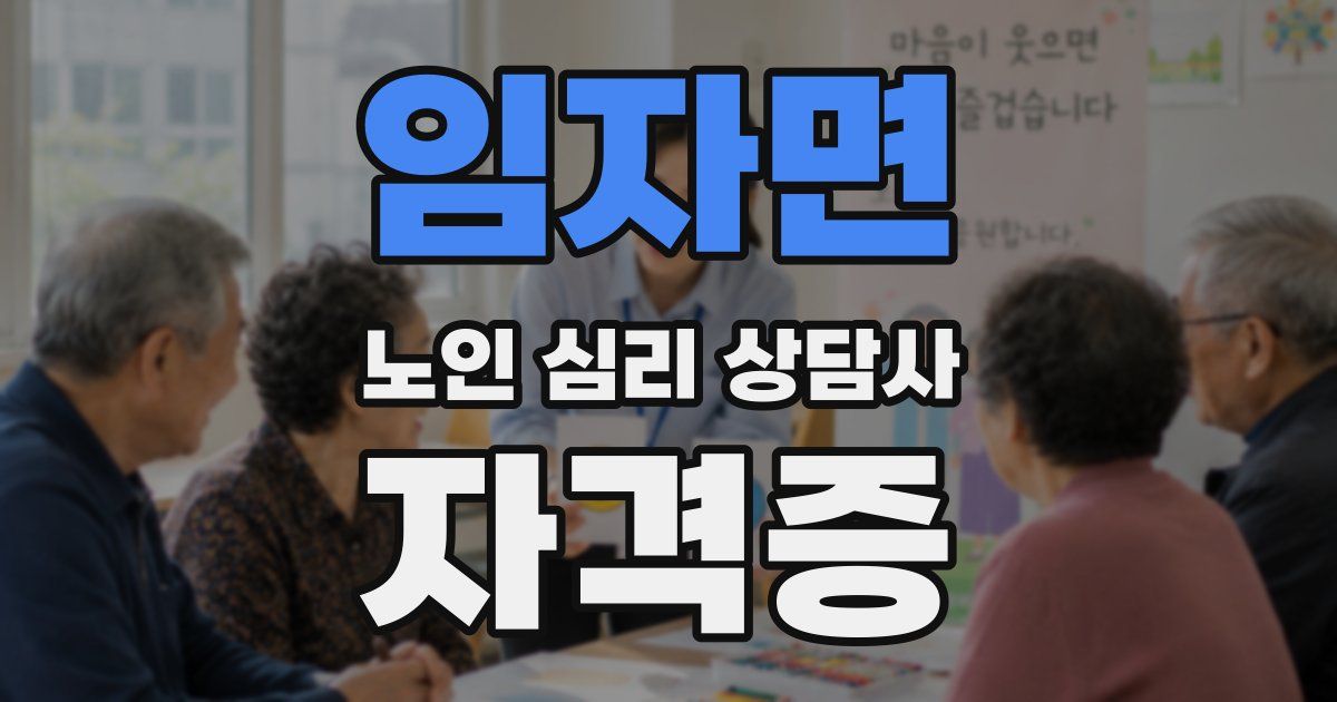 임자면 노인 심리 상담사 자격증