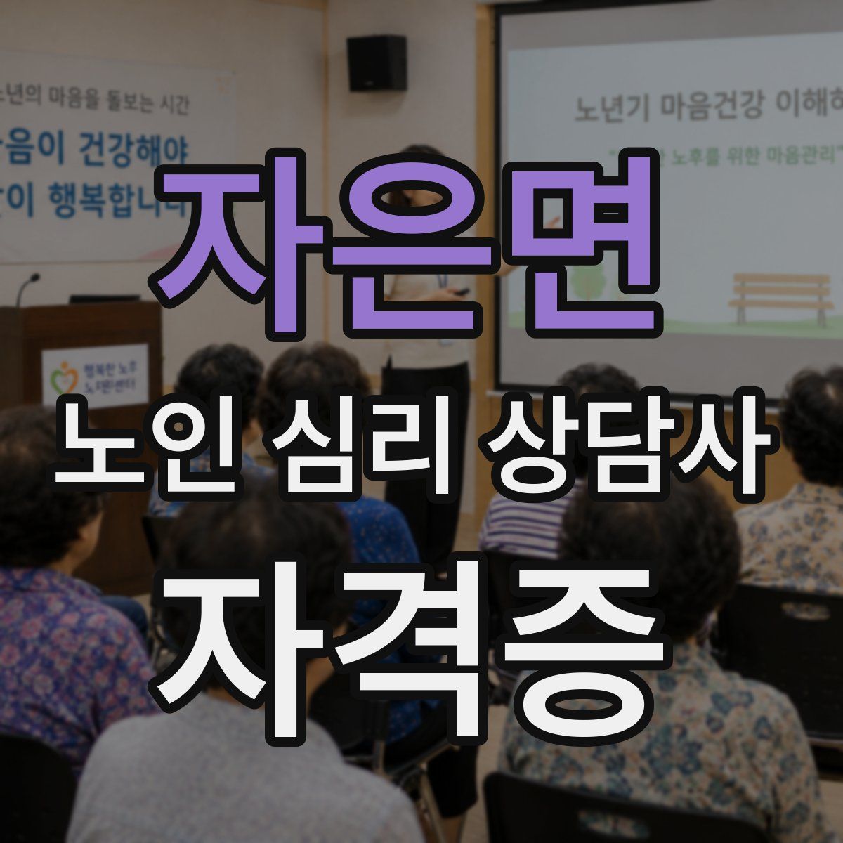 자은면 노인 심리 상담사 자격증