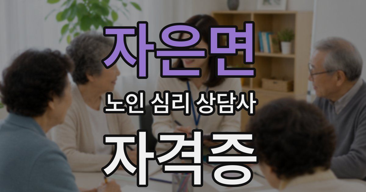 자은면 노인 심리 상담사 자격증