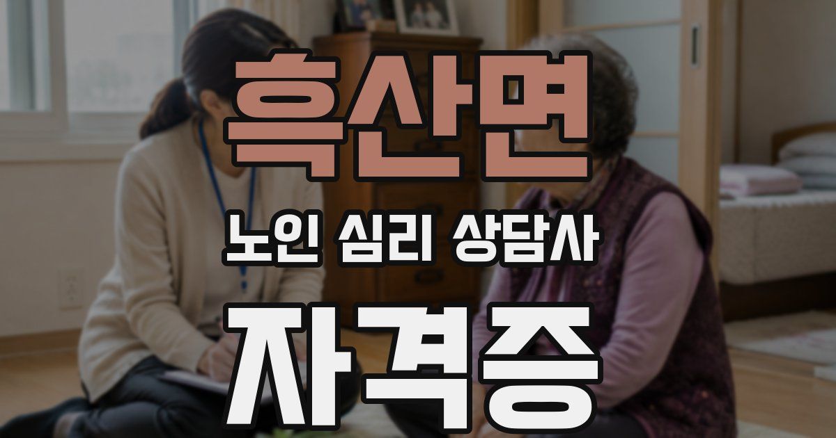 흑산면 노인 심리 상담사 자격증