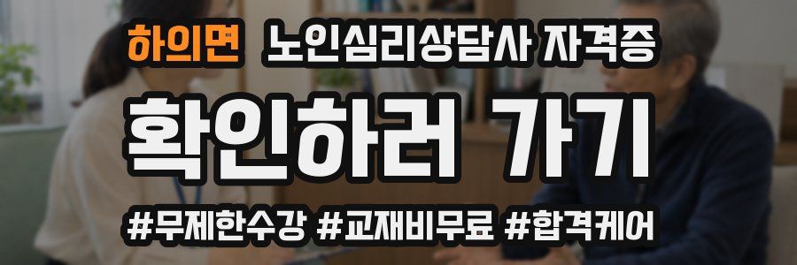 하의면 노인 심리 상담사 자격증