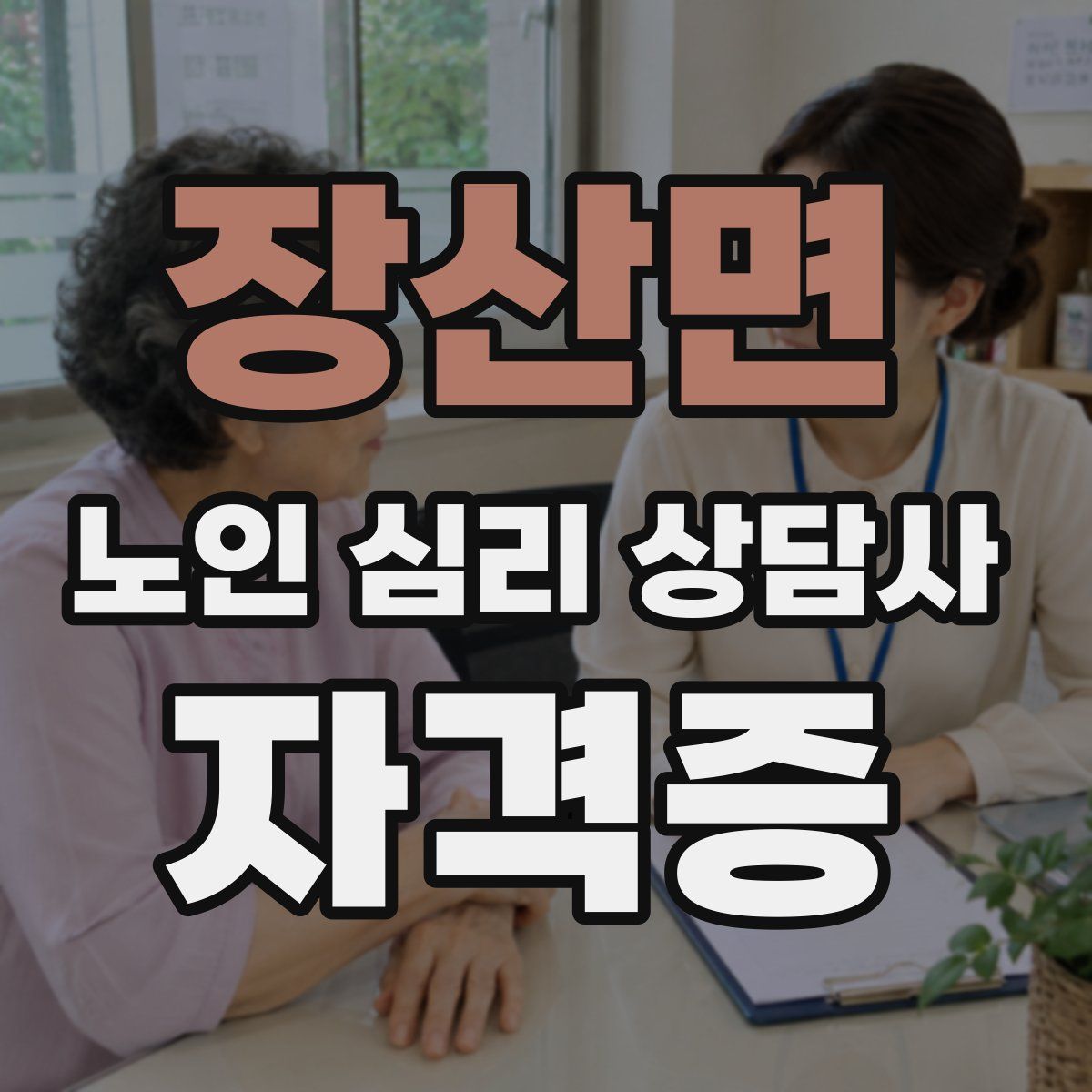 장산면 노인 심리 상담사 자격증