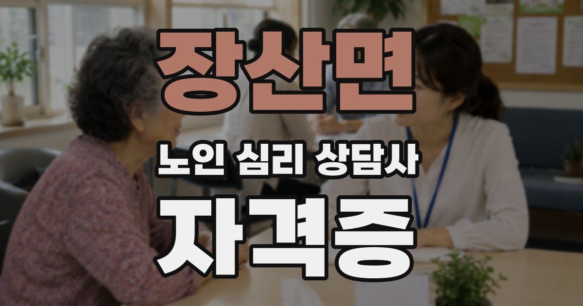 장산면 노인 심리 상담사 자격증