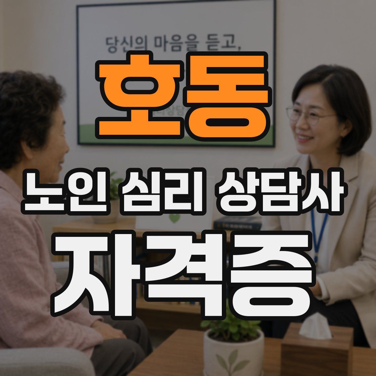 호동 노인 심리 상담사 자격증
