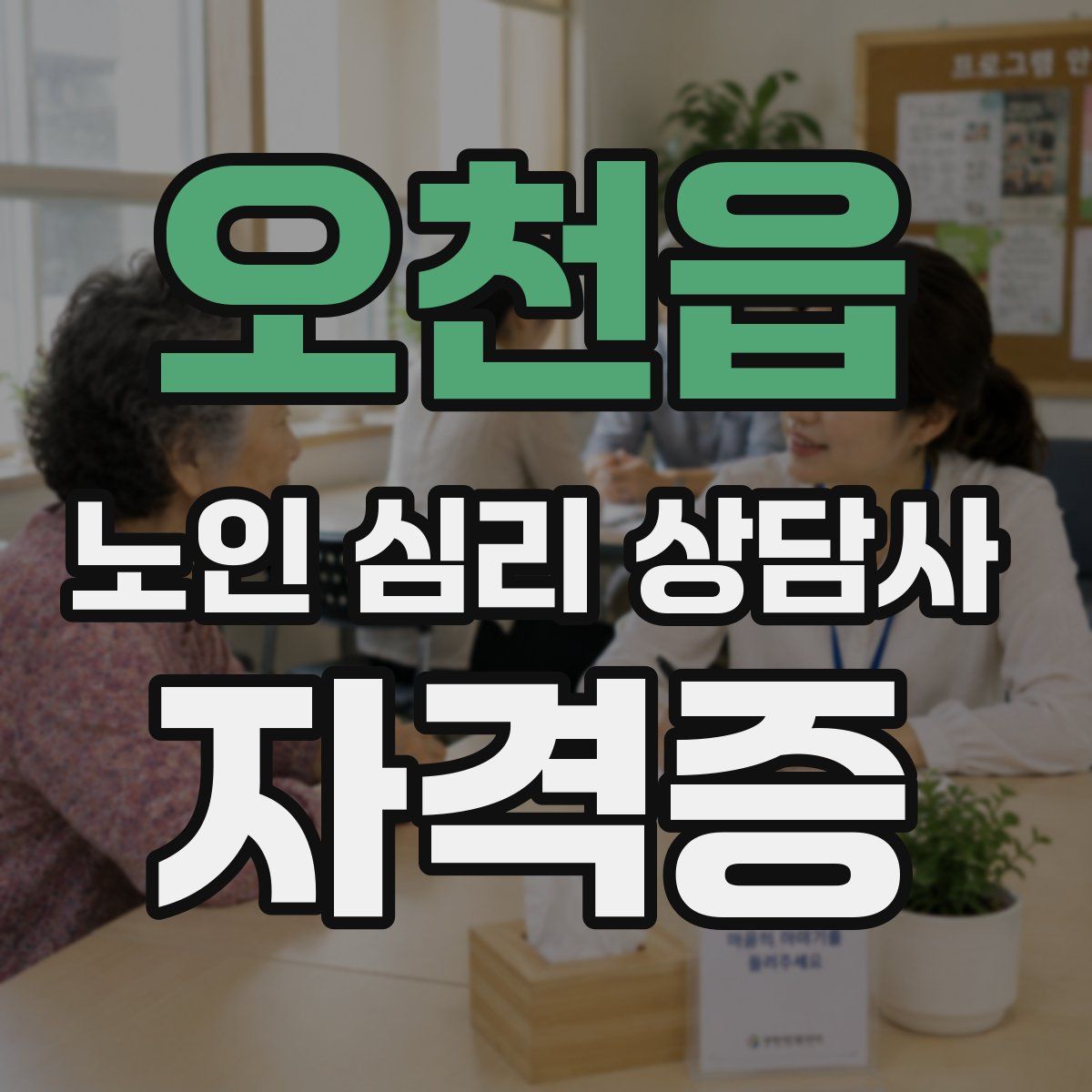 오천읍 노인 심리 상담사 자격증