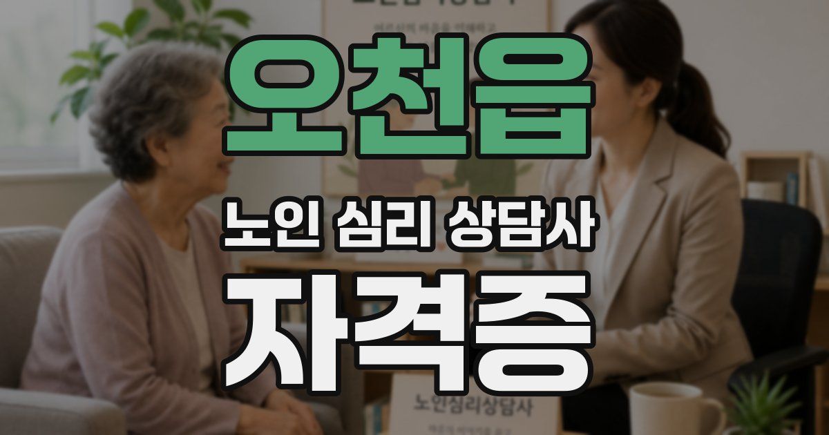 오천읍 노인 심리 상담사 자격증
