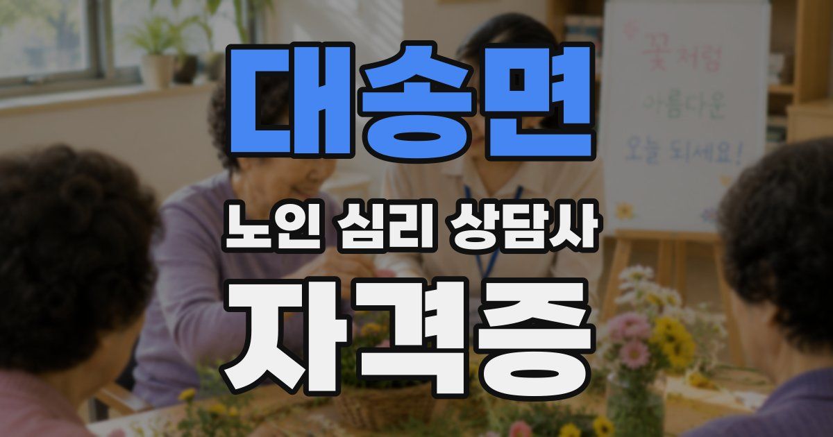 대송면 노인 심리 상담사 자격증