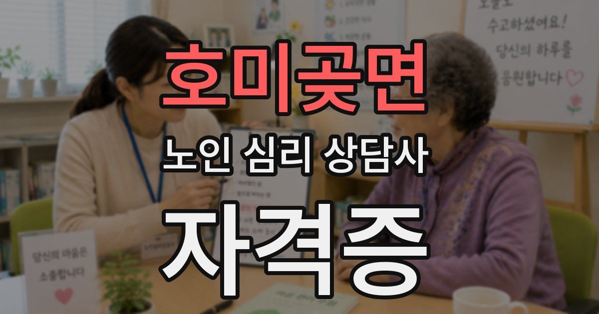 호미곶면 노인 심리 상담사 자격증