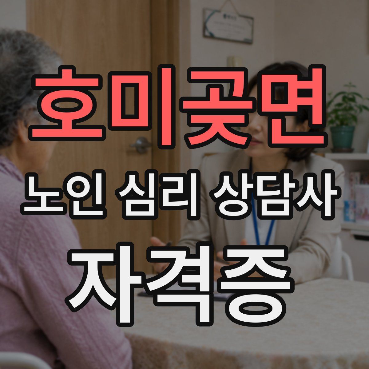 호미곶면 노인 심리 상담사 자격증