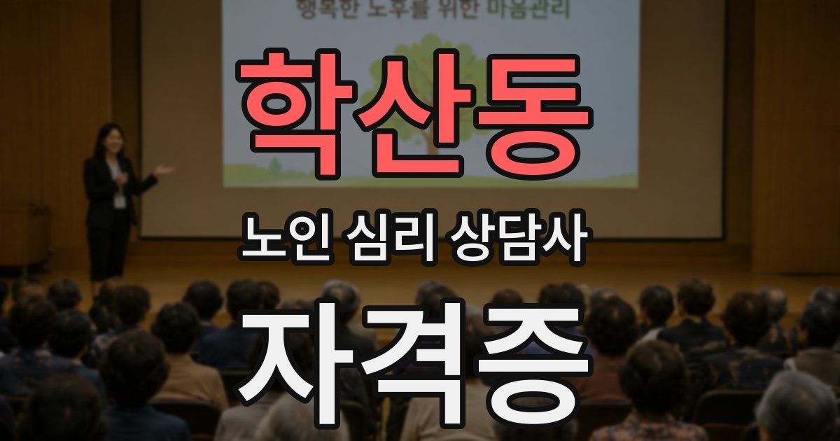 학산동 노인 심리 상담사 자격증