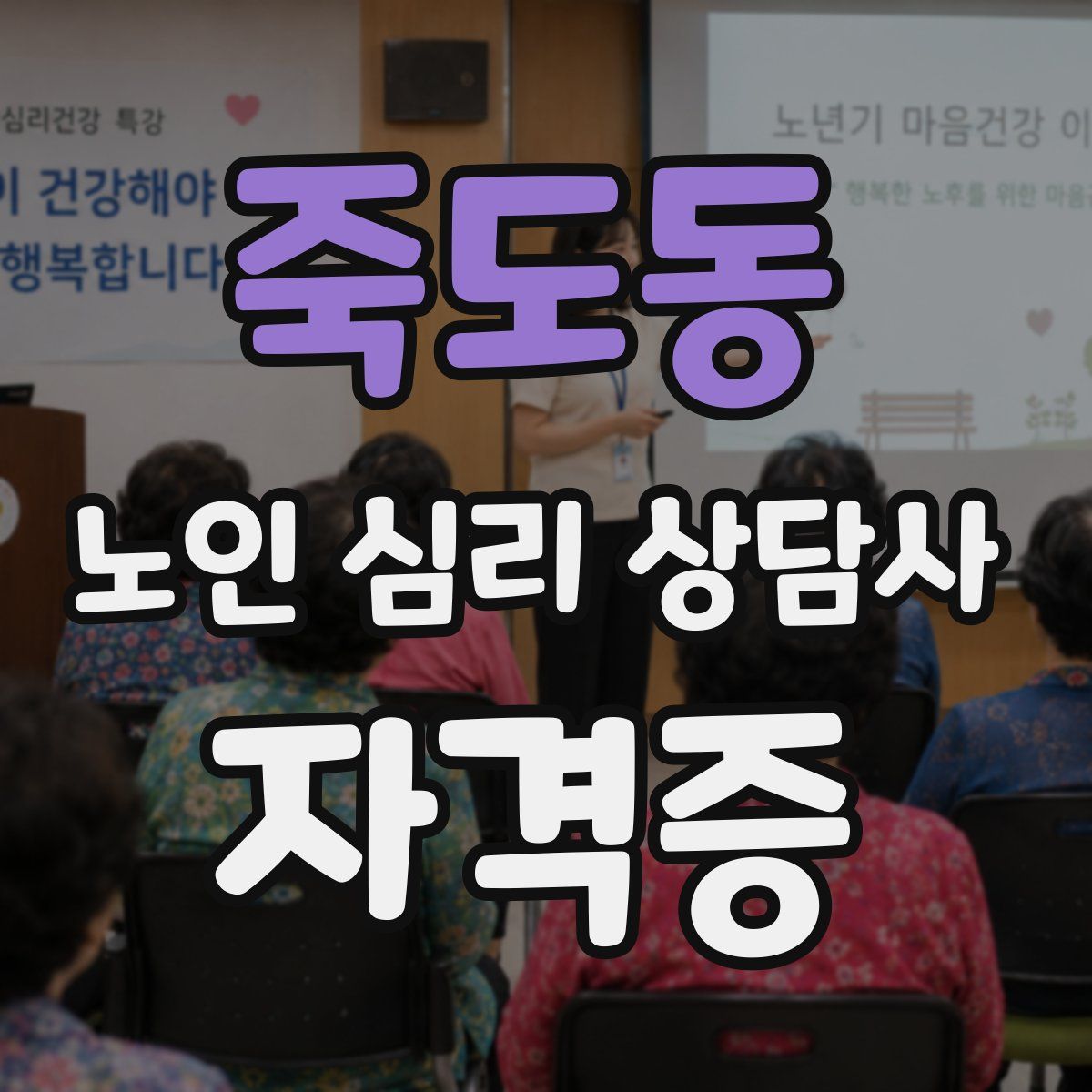 죽도동 노인 심리 상담사 자격증