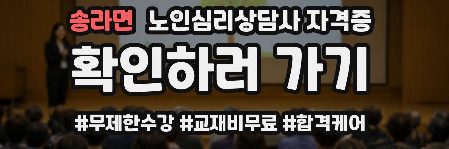 송라면 노인 심리 상담사 자격증