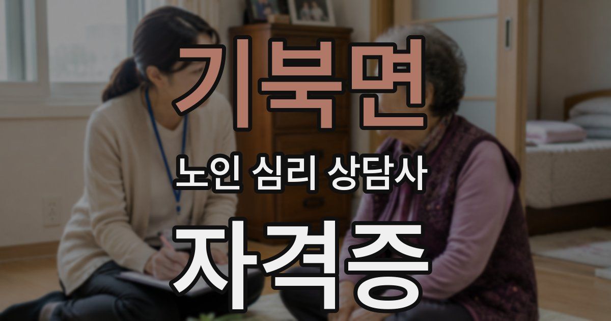 기북면 노인 심리 상담사 자격증