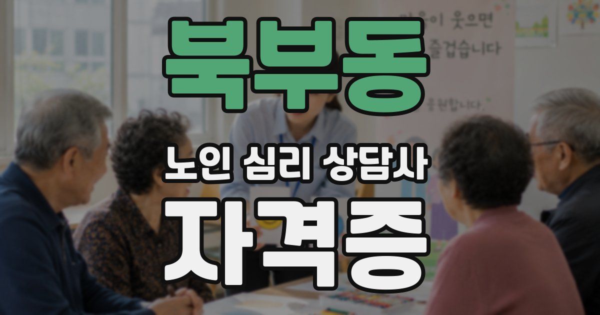 북부동 노인 심리 상담사 자격증