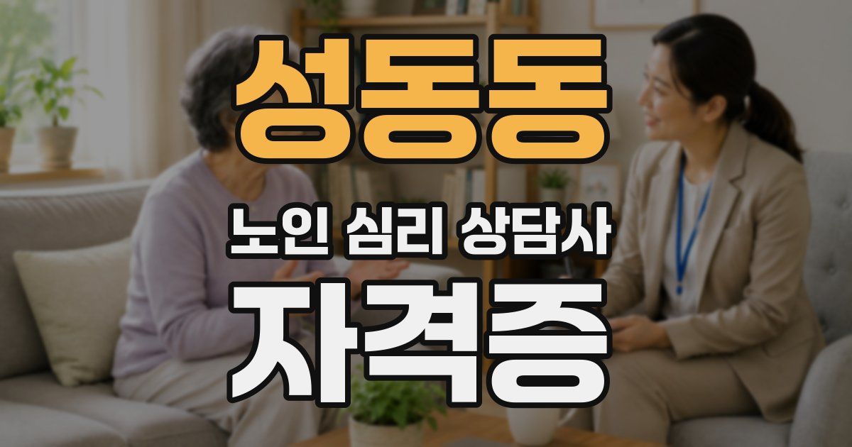 성동동 노인 심리 상담사 자격증
