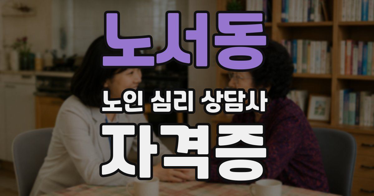 노서동 노인 심리 상담사 자격증