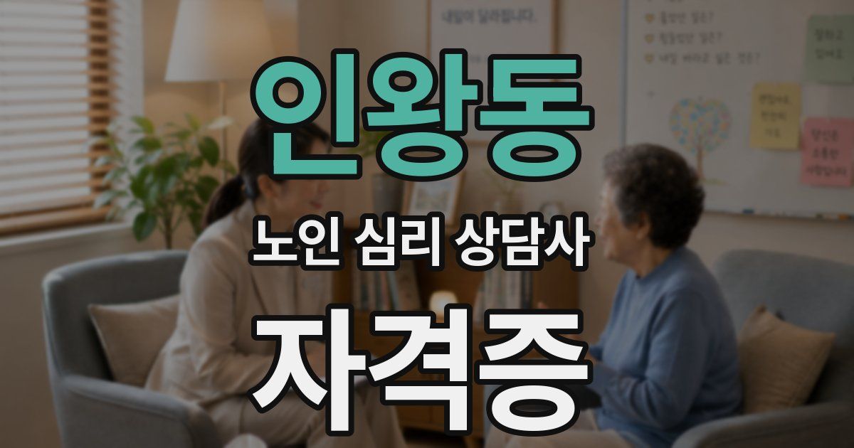 인왕동 노인 심리 상담사 자격증
